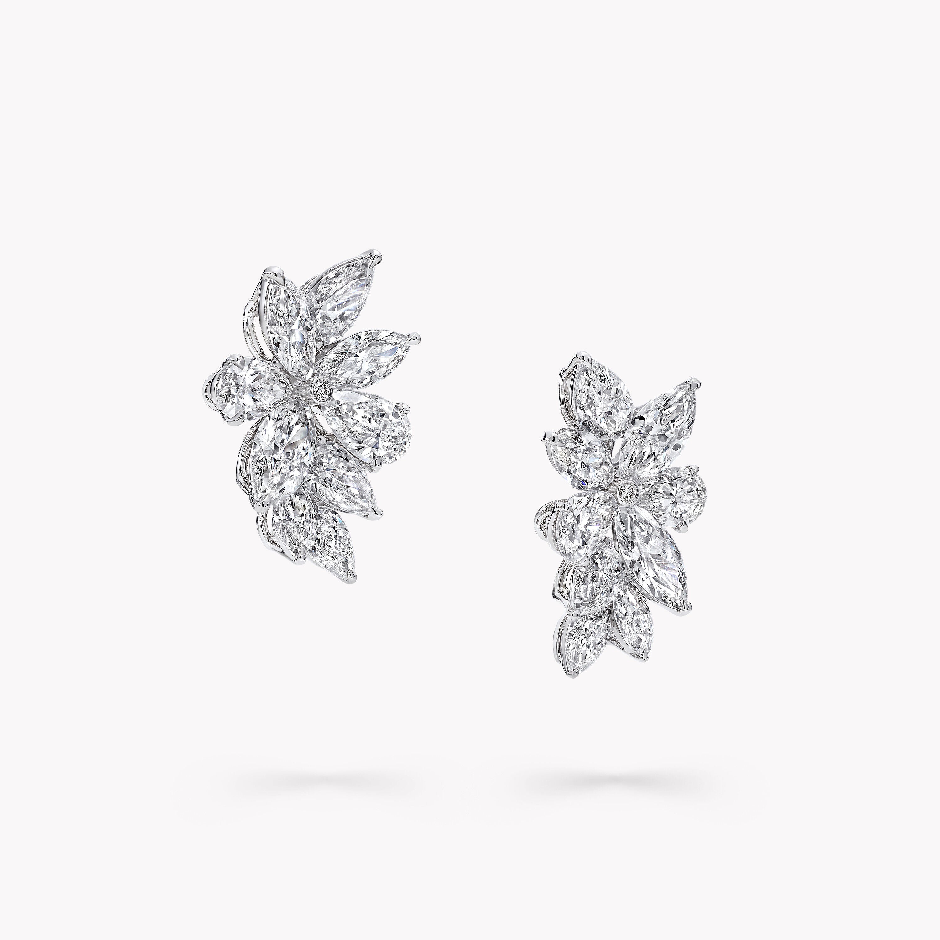 Pear Shape and Marquise Cut Diamond Earrings